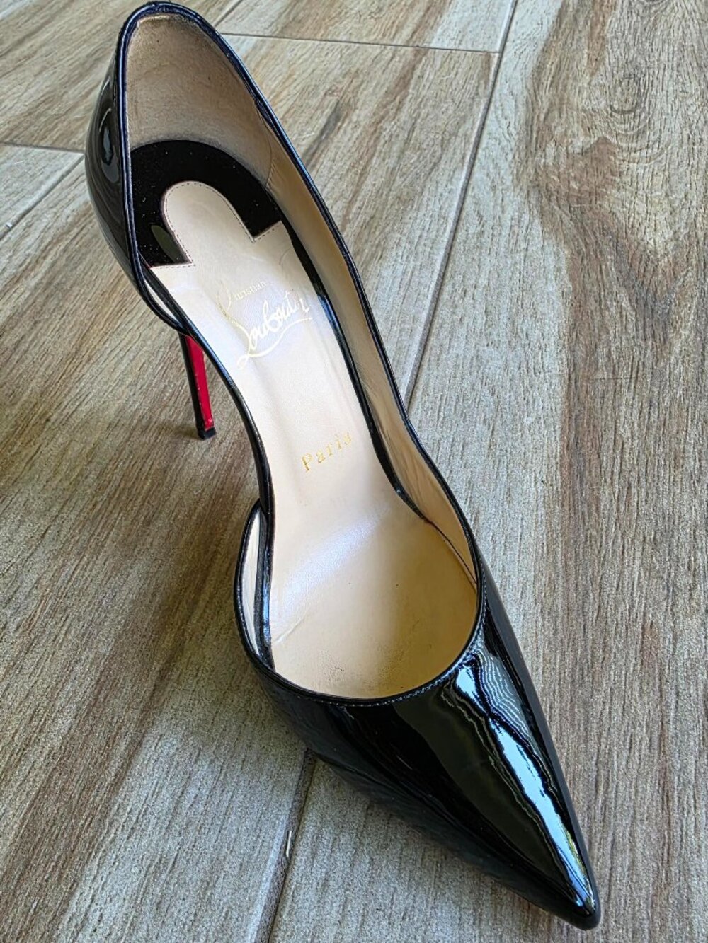 Christian Louboutin Iriza Black Patent Leather Shoes Eur.38